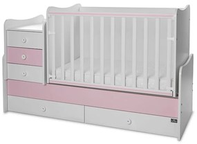 LORELLI Classic Трансформиращо се легло-люлка 70/160 см. MAXI PLUS БЯЛО/ORCHID PINK