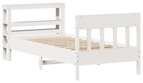 3306274 vidaXL Рамка за легло без матрак, бял, 90x200 см, бор масив