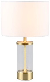 Настолна лампа в златисто с текстилен абажур (височина 33,5 cm) Grazia - Trio
