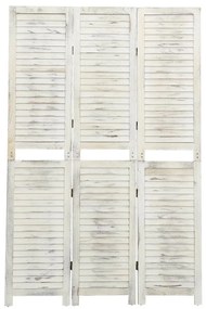Sonata H Параван за стая, 3 панела, антично бяло, 105x165 cм, дърво