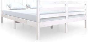 3100665 vidaXL Рамка за легло, бяла, дърво масив, 160х200 см