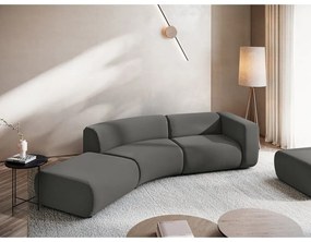 Сив кадифен шезлонг (ляв ъгъл) Ekahi – Makamii