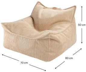 Светлокафяв детски пуф от рипсено кадифе Chair – Wigiwama