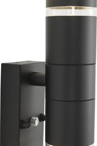 Модерна външна стенна лампа черна 2-светлина IP44 със сензор за здрач - Dubbla