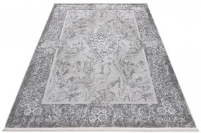Интериорен килим с модерен дизайн в бяло и сиво с шарка Ширина: 80 см | Дължина: 150 см