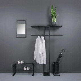 Черна стоманена стенна закачалка с рафт 100 cm Luno Large – Spinder Design