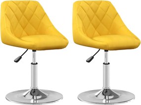 335290 vidaXL Въртящи трапезни столове, 2 бр, горчица жълто, кадифе