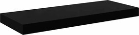 323769 vidaXL Окачен стенен рафт, черен гланц, 60x23,5x3,8 см, МДФ