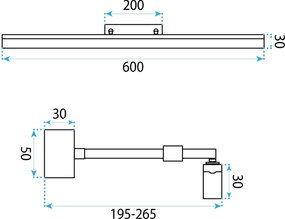 LED аплик за баня APP1879-1W 60cm BLACK