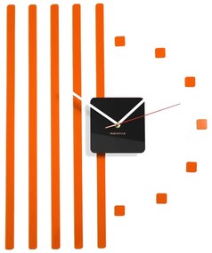 Самозалепващ стенен часовник с ивици Оранжево