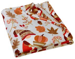 Оранжево-кафяво одеяло от микроплюш 130x170 cm Woodland Gonks – Catherine Lansfield