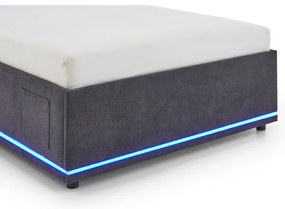 Тъмносиво тапицирано детско легло 140x200 cm с място за съхранение с включена подматрачна рамка Circle – Meise Möbel