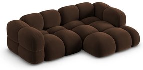 Тъмнокафяв кадифен ъглов диван (десен ъгъл) Loretto – Cosmopolitan Design