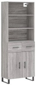 3200543 vidaXL Висок шкаф, сив сонома, 69,5x34x180 см, инженерно дърво