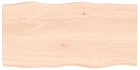 363872 vidaXL Плот за маса 80x40x2 см необработено масивно дърво дъб жив ръб