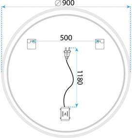 Огледало LED SOFT 90