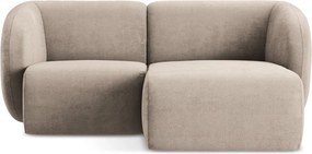 Светлокафяв шенилов ъглов диван (десен ъгъл) Lani – Makamii