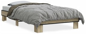 845868 vidaXL Рамка за легло, дъб сонома, 100x200 см, инженерно дърво и метал