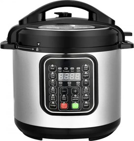 Мултикукър Elite EPC-81281, 1300W, 8 л, 11 програми, Таймер, LED дисплей, Отложен старт 24 часа, Инокс/Черен