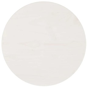833659 vidaXL Плот за маса, кръгъл, бял, Ø40x3 см, бор масив