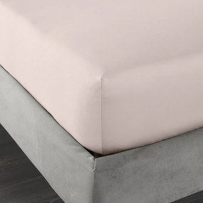Розов еластичен чаршаф от памучен сатен 150x200 cm Cotton Sateen – Bianca