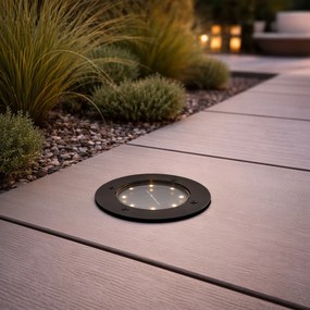 Модерен наземна лампа черен с LED IP65 Слънчев - Terry