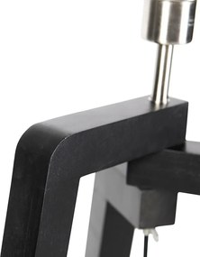 Подова лампа черен трипод с кафяв абажур със златист интериор 50 см - Puros