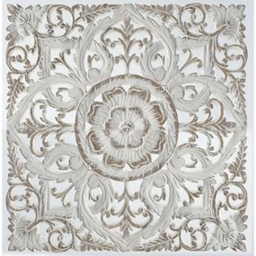 Декорация за стена DKD Home Decor Бял Mandala Дървен MDF (60 x 2 x 60 cm)