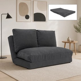 Тапициран двоен диван Taida TopMebel с функция за сън в сив цвят 120x80x70cm.