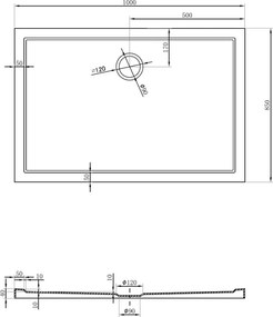Mexen Flow правоъгълна тънка душ тава 100 x 85 см, бял гланц - 46R108510