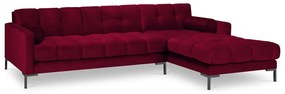 Ъглов диван от червено кадифе , десен ъгъл Bali - Cosmopolitan Design