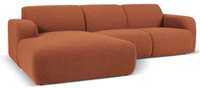 Кафяв ъглов диван от плат букле (ляв ъгъл) Molino - Micadoni Home