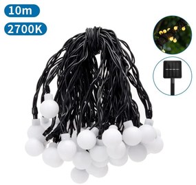Aigostar - LED соларен декоративен низ 50 LED/8 функции 12м IP65 топло бяло