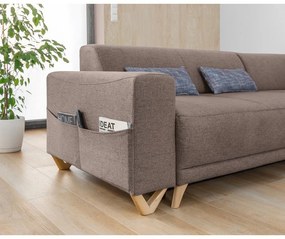 Кафяв разтегателен/с място за съхранение ъглов диван (десен ъгъл/L форма) Classy Sophie – Miuform