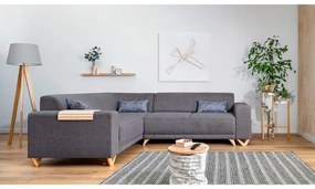 Сив разтегателен/с място за съхранение ъглов диван (ляв ъгъл/L форма) Classy Sophie – Miuform
