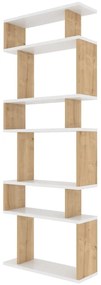 Бял/естествен дъбов шкаф за книги 60x160 cm Bates - Kalune Design