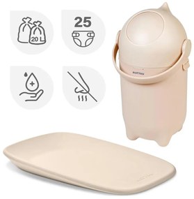 Nattou - Кош за пелени и постелка за преповиване SOFTY 50x70 см бежов