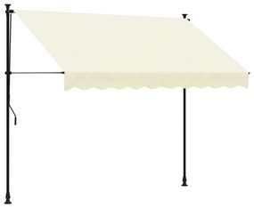 368746 vidaXL Прибираща се тента, кремава, 250x150 см, плат и стомана