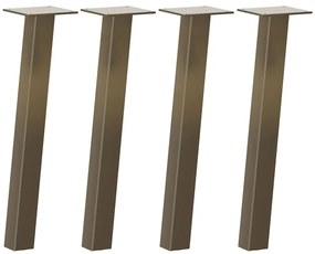 4012491 vidaXL Крака за масичка за кафе, 4 бр., естествена стомана, 42 см, стомана