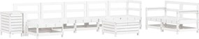 3250649 vidaXL Градински комплект диван от 10 части, бял, масивно дърво бор