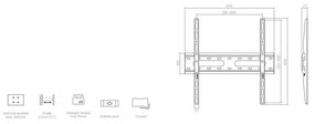 Стойка за телевизор Crown WM45K3270FX / KL31-44F, 32-70", До 45 кг, Черен