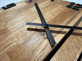 Дизайнерски дъбов стенен часовник ASYMETRIA с безшумен ход - 50 cm