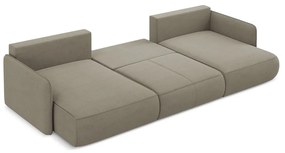 Бежов разтегателен ъглов диван с място за съхранение Nanea – Makamii