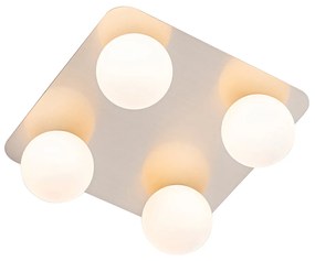 Модерна таванна лампа за баня стомана квадратна 4-лампа - Cederic