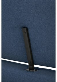 Тъмносиньо тапицирано двойно легло с включена подматрачна рамка 140x200 cm Odette – Scandic