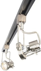 Интелигентна 1-фазна релса черна със стомана, вкл. 5 WiFi GU10 - Iconic Suplux