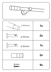 КОРНИЗ ТЕЛЕСКОПИЧЕН 120-210СМ КАМЕННО СИВО