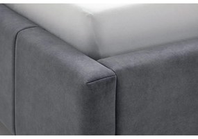 Антрацитно двойно легло 160x200 cm тапицирано с място за съхранение с включена подматрачна рамка Lizzano – Meise Möbel