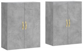 3195607 vidaXL Стенни шкафове, 2 бр, бетонно сиво, 69,5x34x90 см