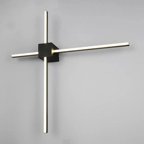 Матово черно LED затъмняваща се стенна лампа Cassino – Trio